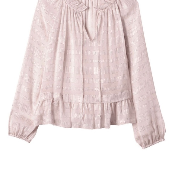 Rebecca Taylor Long Sleeve Lurex Clip Top - Picture 2 of 8